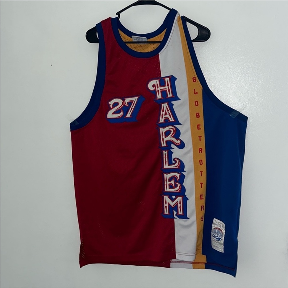 FUBU Platinum VINTAGE Harlem globetrotters jersey #27 2XL red white blue yellow